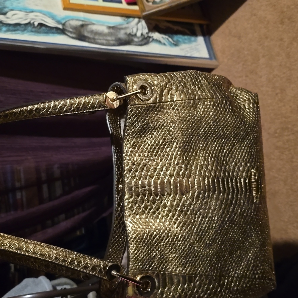 Michael Kors  shoulder tote Raven handbag purse Gold NWT